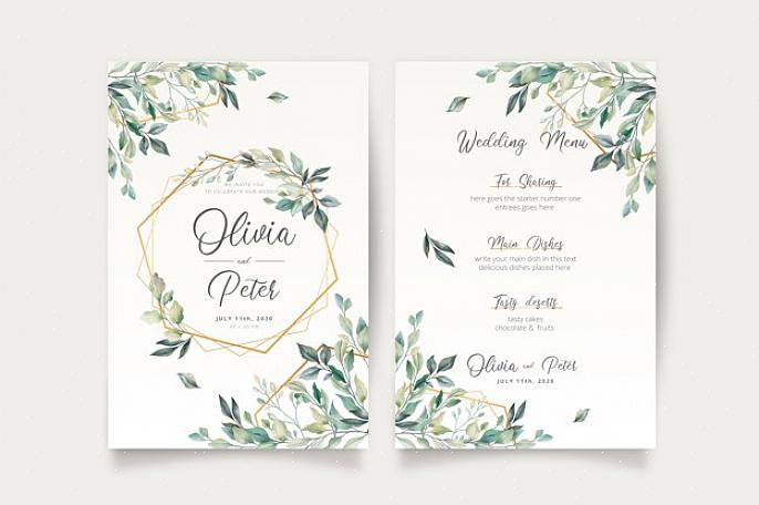 Wedding Chicks propose un modèle de menu de mariage monogrammé traditionnel