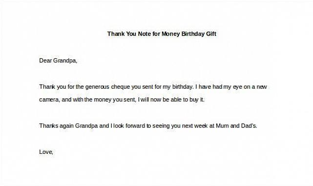 Voici quelques exemples de notes de remerciement d'anniversaire pour des cadeaux tangibles