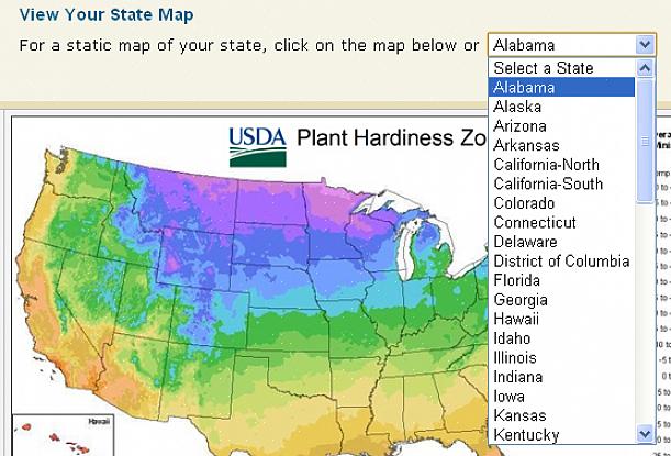 Carte de la zone de rusticité Arizona USDA