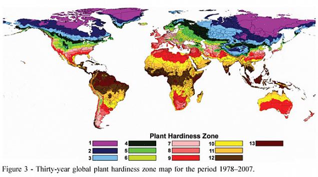 Cette carte des zones de rusticité des Jardins botaniques nationaux australiens représente une version