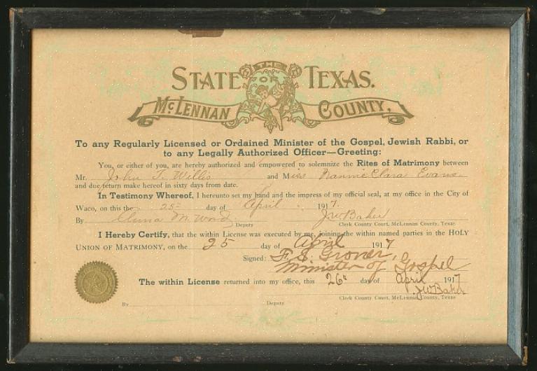 Quelle est la loi sur le mariage par procuration dans l'État du Texas