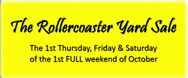 La vente 2019 Roller Coaster Yard se déroule du jeudi 3 octobre au samedi 5 octobre