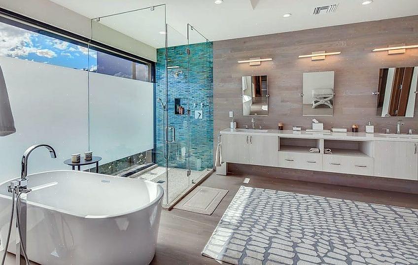 La salle de bain moderne utilise des matériaux naturels