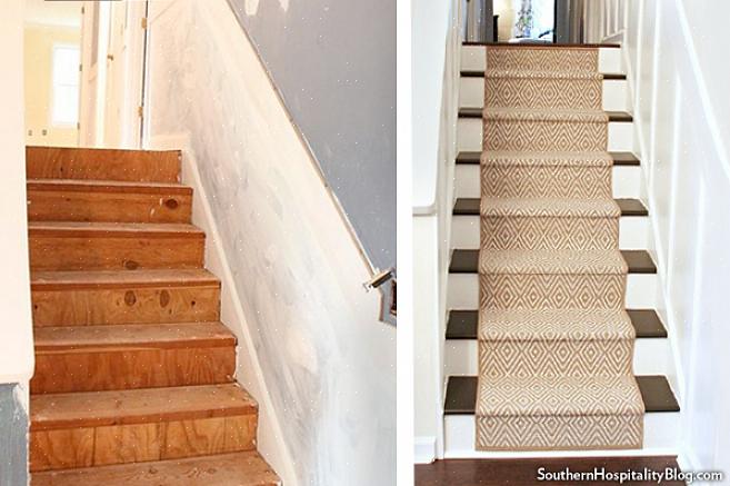 Un coureur d'escalier est un morceau de tapis qui ne couvre pas toute la largeur de l'escalier