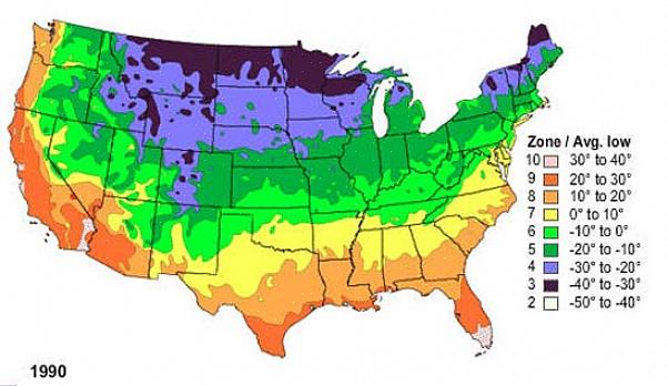 Le climat de la zone générale est indiqué par la zone de rusticité des plantes USDA