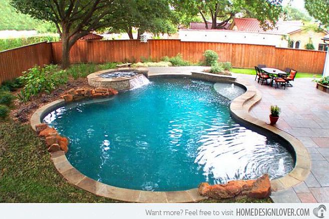 Une piscine de forme libre est conçue dans un style